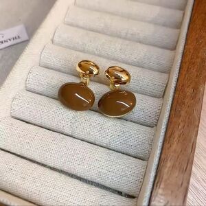 Gold and Brown Earrings